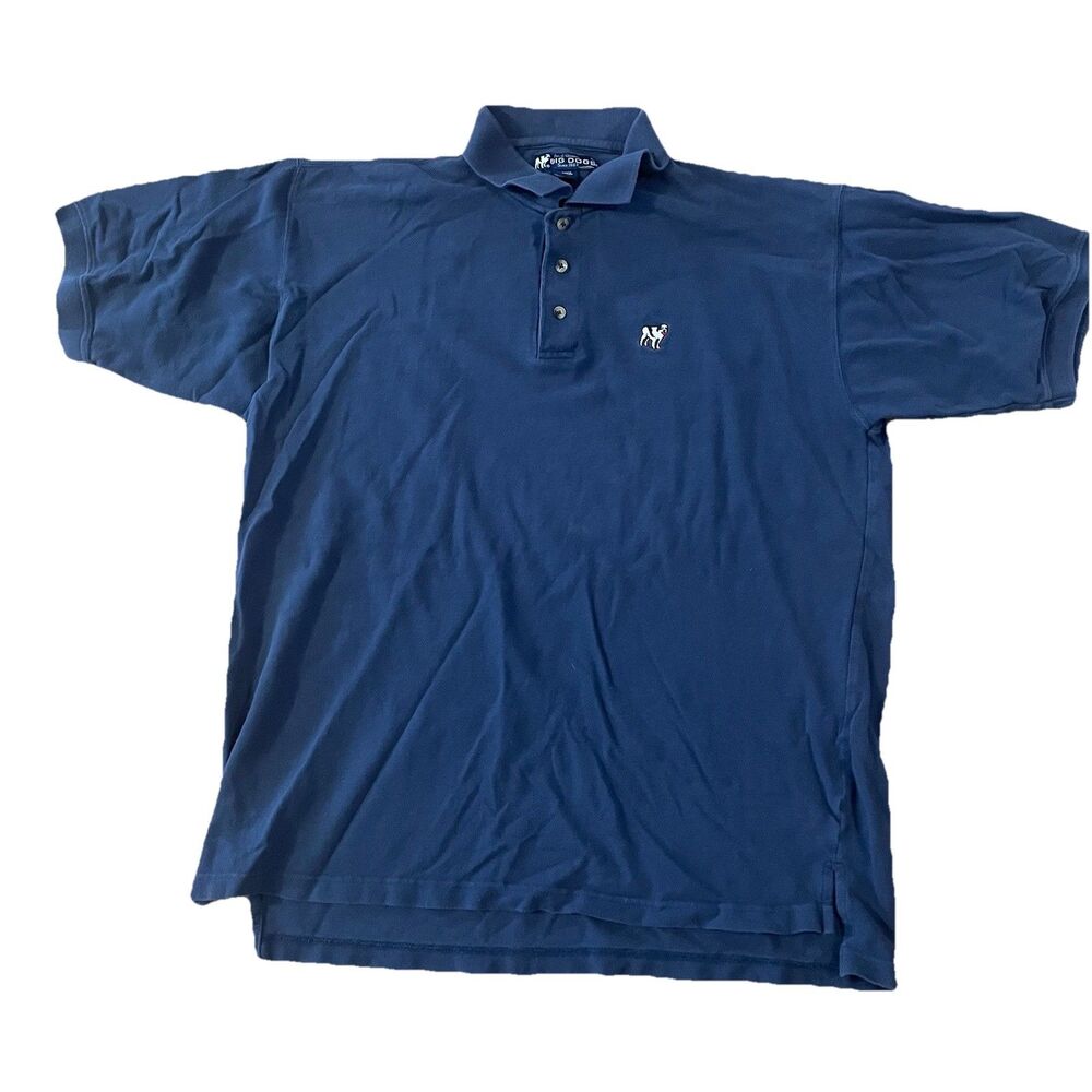 Vintage Big Dogs Polo Shirt Mens Size XL Blue Short Sleeve